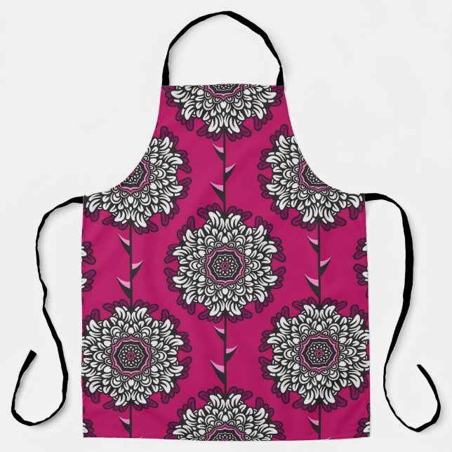 Tablier Motif sans couture avec de belles fleurs graphique (Recto)