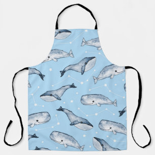 Tablier Motif sans couture avec de jolies baleines et étoi