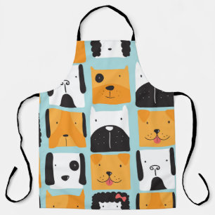 Tablier Motif sans couture avec des chiens mignons.