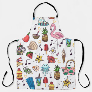 Tablier Motif sans couture avec des éléments d'été. illust