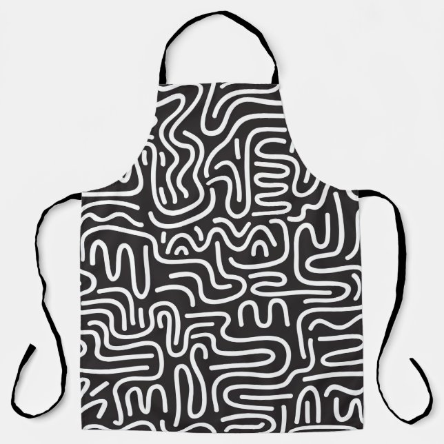 Tablier Motif sans couture avec des lignes ondulées à dood (Recto)