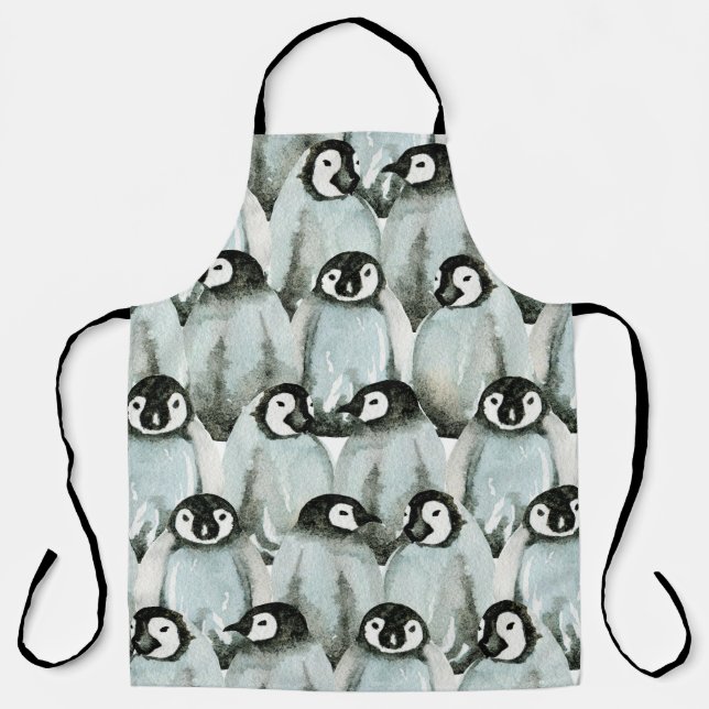 Tablier Motif sans couture avec des pingouins mignons (Recto)