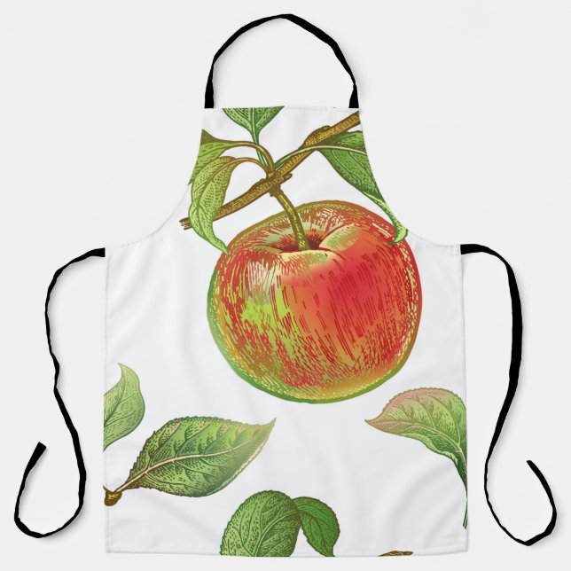 Tablier Motif sans couture avec des pommes rouges. vinique (Recto)
