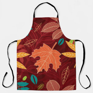 Tablier Motif sans couture avec feuilles d'automne