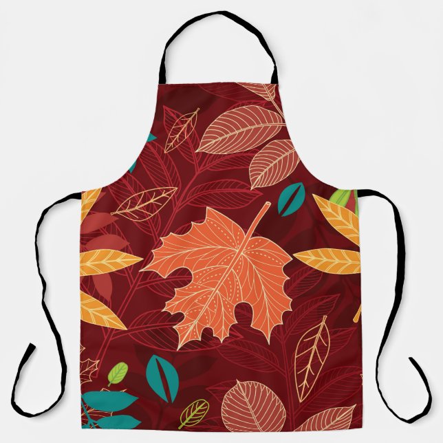 Tablier Motif sans couture avec feuilles d'automne  (Recto)