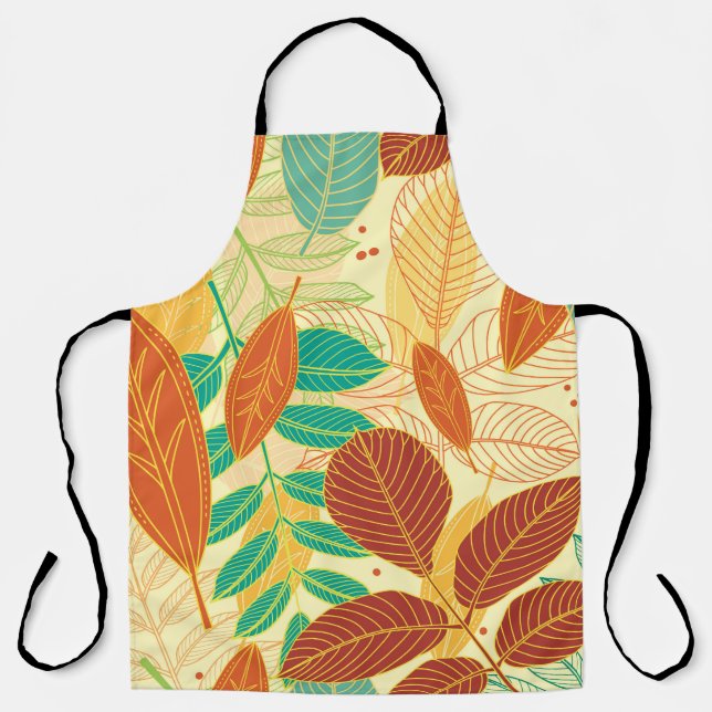 Tablier Motif sans couture avec feuilles d'automne  (Recto)