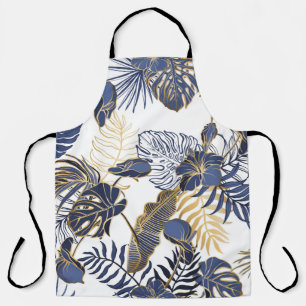 Tablier Motif sans couture avec feuilles exotiques tropica