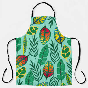 Tablier Motif sans couture avec feuilles tropicaux. L'art