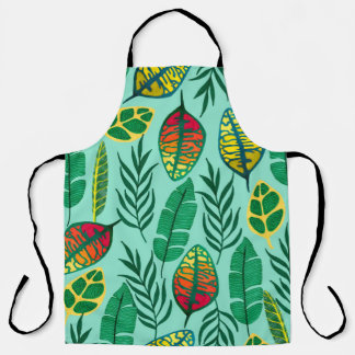 Tablier Motif sans couture avec feuilles tropicaux. L'art