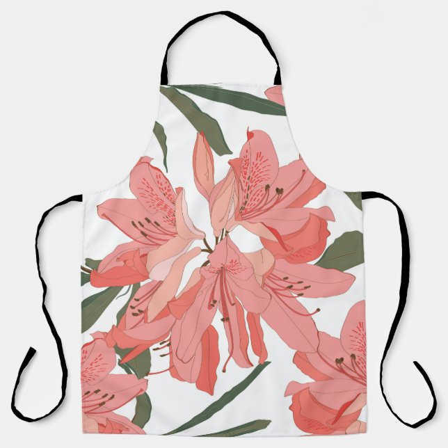 Tablier Motif sans couture avec fleur d'Oleander. Compe fl (Recto)