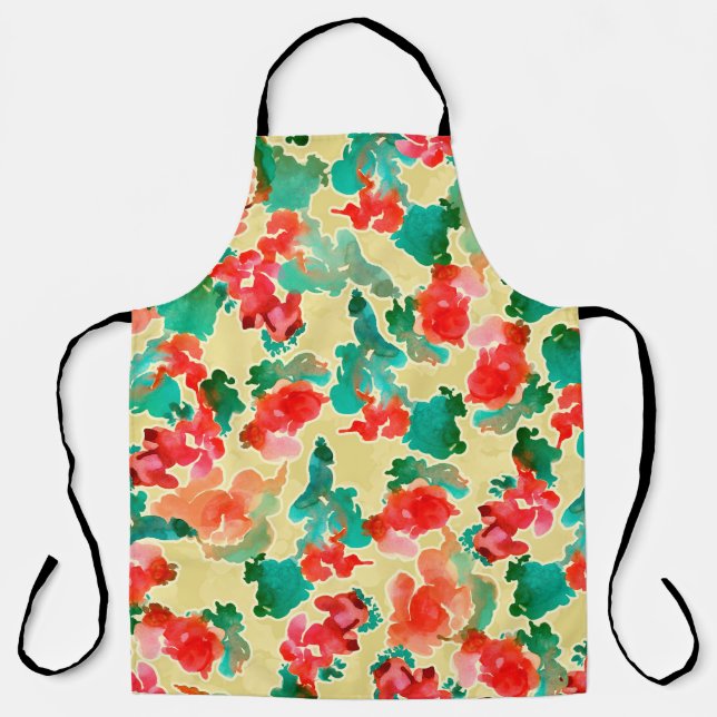 Tablier Motif sans couture avec fleurs Abstraites dessinée (Recto)