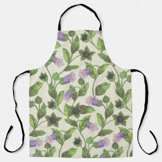 Tablier Motif sans couture avec fleurs de belladonna. Un b