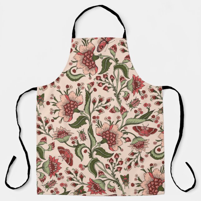 Tablier Motif sans couture avec fleurs d'imaginaire, mur n (Recto)