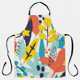 Tablier Motif sans couture avec fleurs peintes à la main 