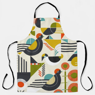 Tablier Motif sans couture avec oiseaux stylisés en bauh