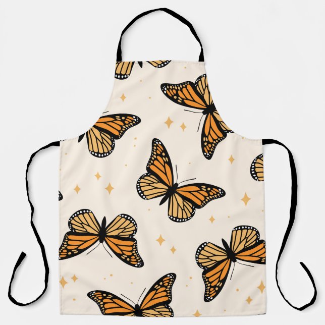 Tablier Motif sans couture avec papillons monarques. Conte (Recto)