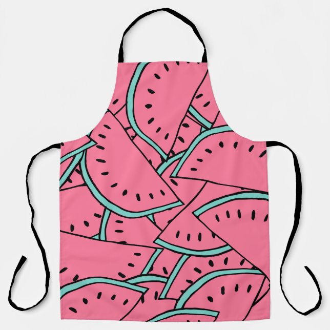 Tablier Motif sans couture avec pastèques dessinées à la m (Recto)