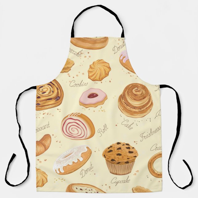 Tablier Motif sans couture avec pâtisseries variées (Recto)