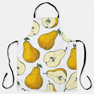 Tablier Motif sans couture avec poire. Motif tiré à la mai