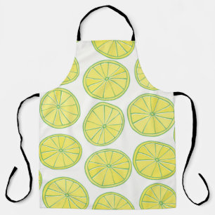 Tablier Motif sans couture avec tranches de citron jaune s