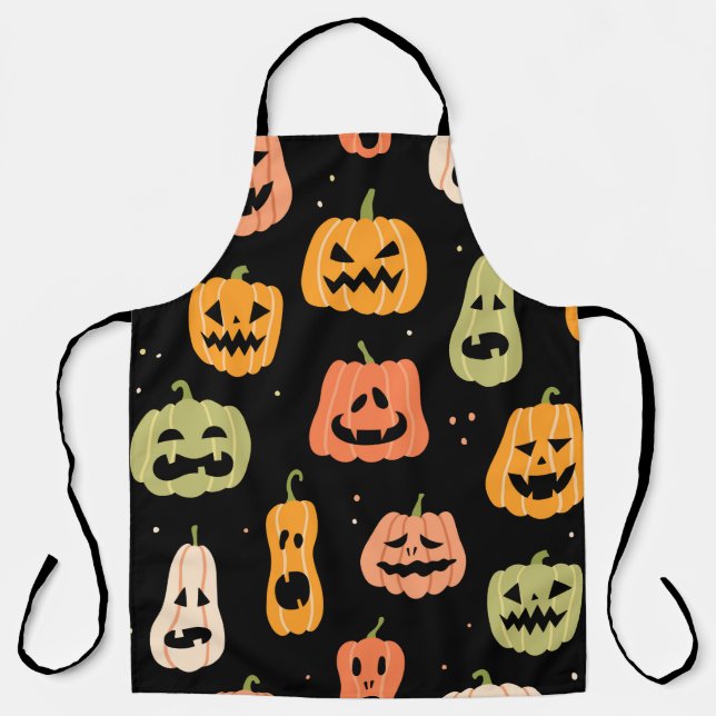 Tablier Motif sans couture citrouille Halloween. Retrait à (Recto)