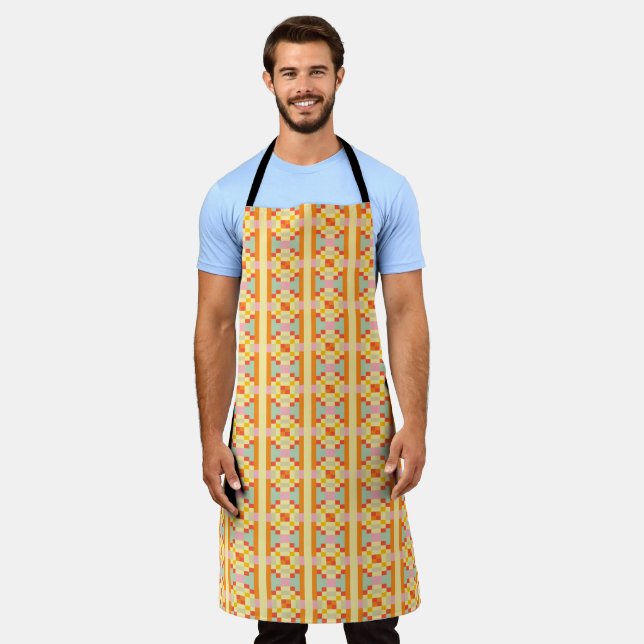 Tablier Motif sans couture d'art pixel géométrique moderne (Porté)