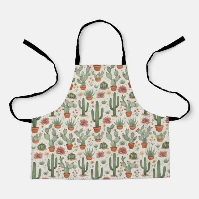 Tablier Motif sans couture de cactus de désert succulent (Recto)