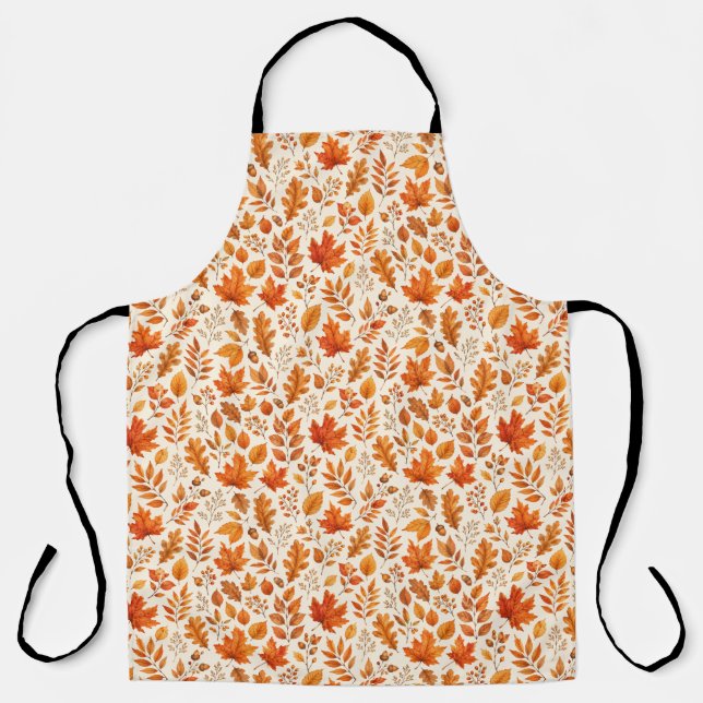 Tablier Motif sans couture de feuilles d'automne chaudes (Recto)