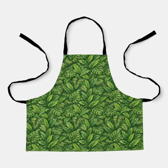 Tablier Motif sans couture de feuilles tropicales modernes (Recto)