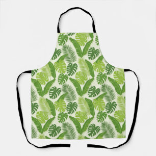 Tablier Motif sans couture de feuilles tropicales & Monste