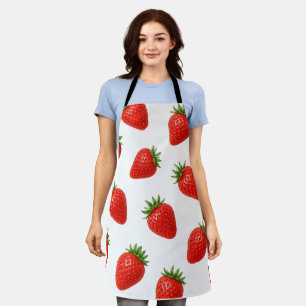 Tablier Motif sans couture de fraises, joli fruit rouge