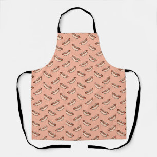 Tablier Motif sans couture de hot-dog rétro