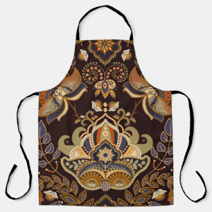 Tablier Motif sans couture de Paisley. Arrière-plan sombr