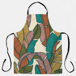 Tablier Motif sans couture de palmiers tropicaux feuilles