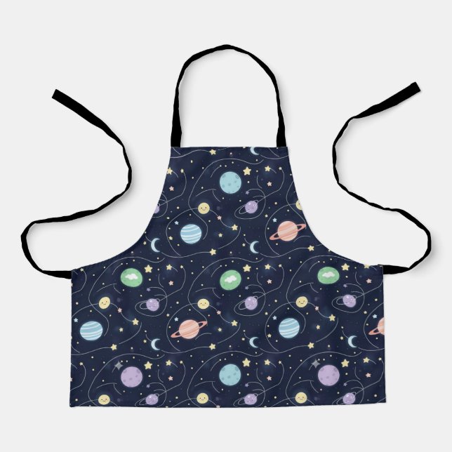 Tablier Motif sans couture de planètes du système solaire (Recto)