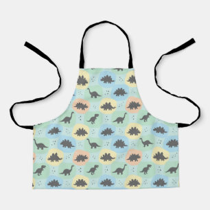 Tablier Motif sans couture de silhouette de dinosaure préh