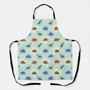 Tablier Motif sans couture de silhouette de dinosaure préh
