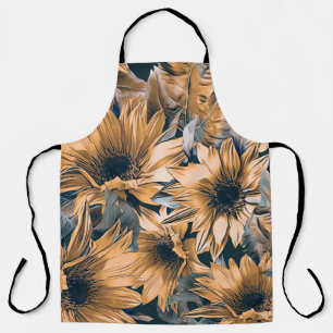 Tablier Motif sans couture des tournesols. Autumn watercol