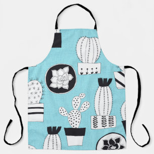 Tablier Motif sans couture dessiné à la main avec cactus