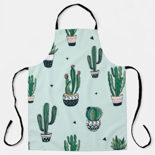 Tablier Motif sans couture dessiné à la main avec cactus e