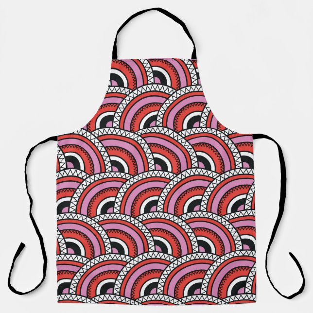 Tablier Motif sans couture géométrique rétro (Recto)