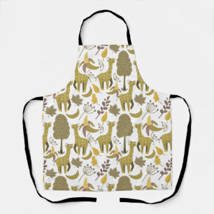 Tablier Motif sans couture Giraffe jaune blanc arrière - p