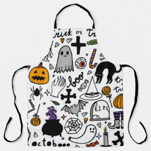 Tablier Motif sans couture Halloween. Arrière - plan vinta