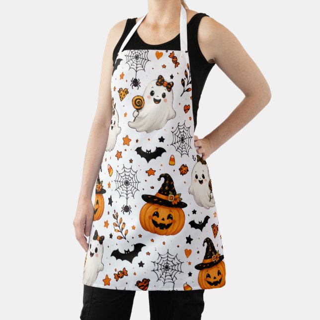 Tablier Motif sans couture Halloween Citrouille | Fantômes (Insitu)