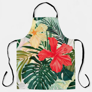 Tablier Motif sans couture hawaïenne couleur été avec m