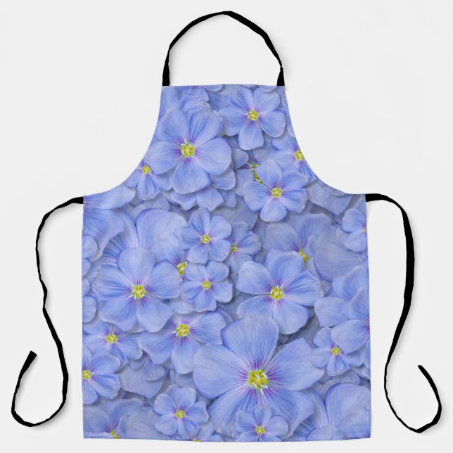 Tablier motif sans couture textile avec fleurs bleues. dec (Recto)