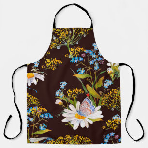 Tablier Motif sans faille avec fleurs sauvages