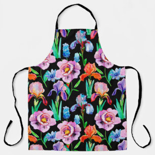 Tablier Motif sans joint avec fleurs Iris et Peony, Eau