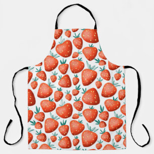 Tablier Motif sans soudure aux fraises rouges