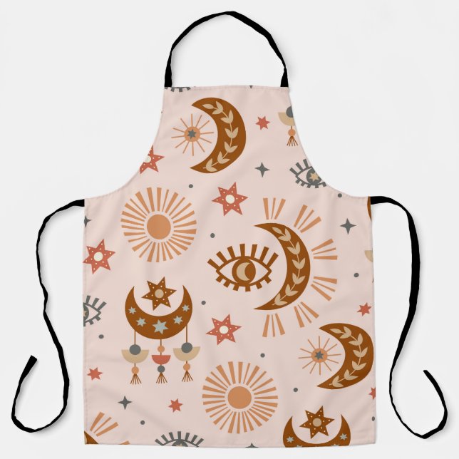 Tablier motif sans soudure avec oeil céleste, lune, soleil (Recto)